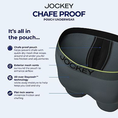 Men’s Jockey® 3-Pack Chafe Proof Pouch Cotton Stretch 6" Boxer Brief