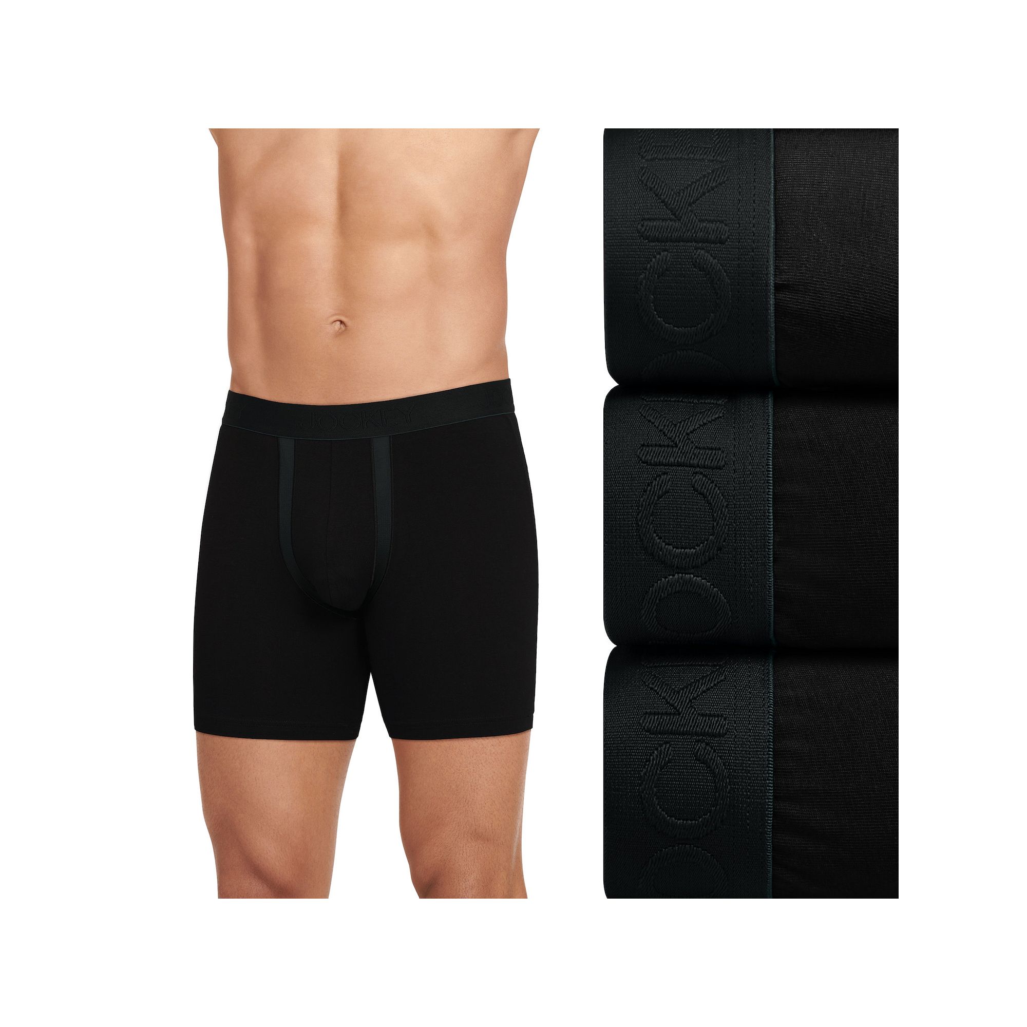 Men’s Jockey® 3-Pack Chafe Proof Pouch Cotton Stretch 5 Boxer Briefs,