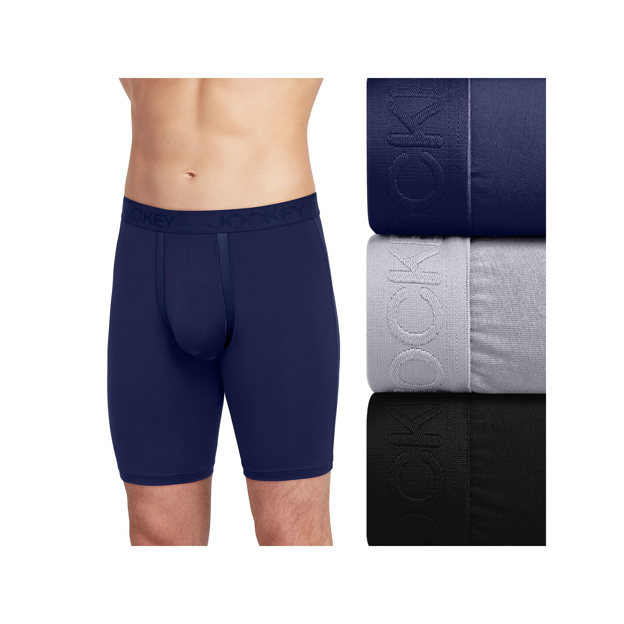 Men’s Jockey® 3-Pack Chafe Proof Pouch Cotton Stretch 5 Boxer Briefs,