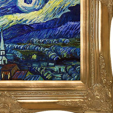 La Pastiche Starry Night Van Gogh Ornate Gold Finish Framed Wall Art