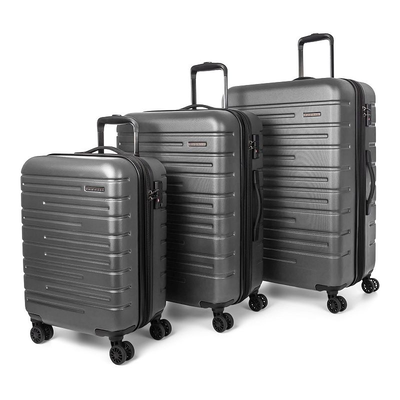 Bugatti Geneva Collection 3-Piece Hardside Spinner Luggage Set, Grey, 3 Pc 