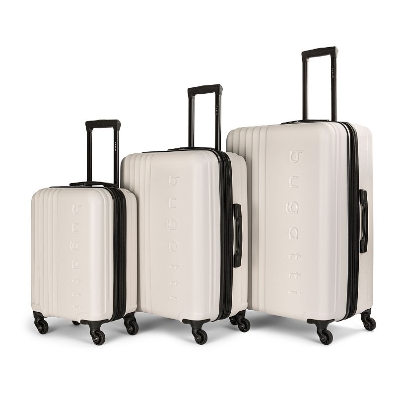 Bugatti The Classic Collection 3-Piece Hardside Spinner Luggage Set, Beig/G