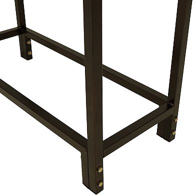 Sunnydaze 30 in Steel Firewood Log Rack with Fireplace Tool Hooks