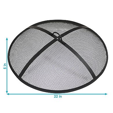 Sunnydaze 22 in Steel Round Fire Pit Spark Screen