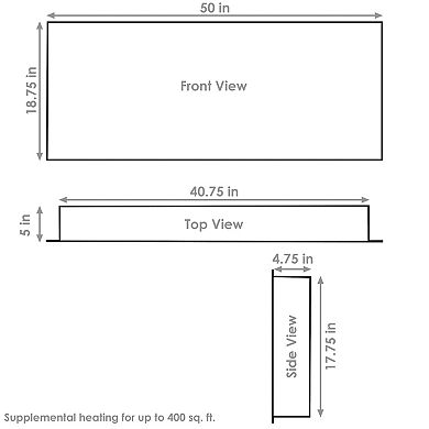 Sunnydaze 50" Sophisticated Hearth Indoor Electric Fireplace