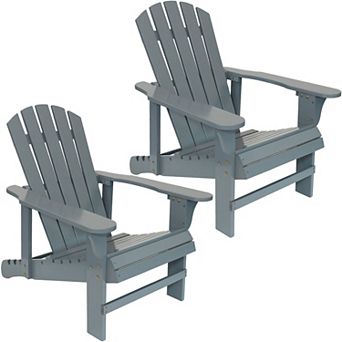 Sunnydaze Fir Wood Adirondack Chair with Adjustable Back