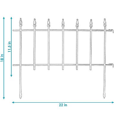 Sunnydaze 5-Piece Roman Walkway Iron Panels Border Fencing - 9 ft - White