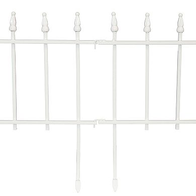 Sunnydaze 5-Piece Roman Walkway Iron Panels Border Fencing - 9 ft - White