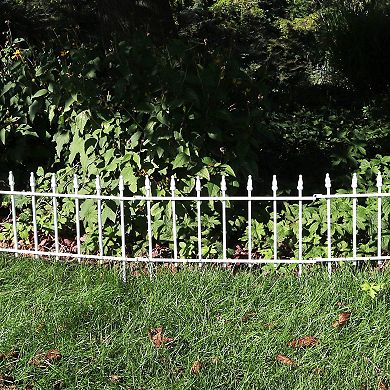 Sunnydaze 5-Piece Roman Walkway Iron Panels Border Fencing - 9 ft - White