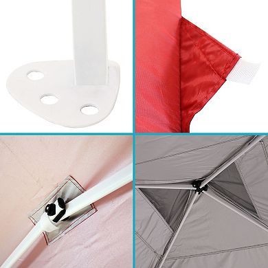 Sunnydaze Premium Pop-Up Canopy with Sandbags - 12 ft x 12 ft - Red