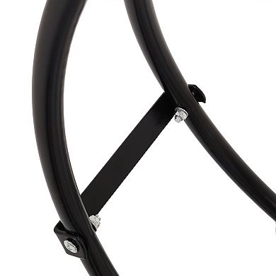 Sunnydaze 24 in Black Powder-Coated Steel Firewood Log Hoop Rack