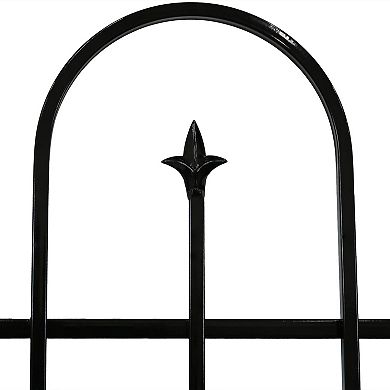 Sunnydaze 2-Piece Decorative Finial Garden Landscape Fencing - 8 ft - Black
