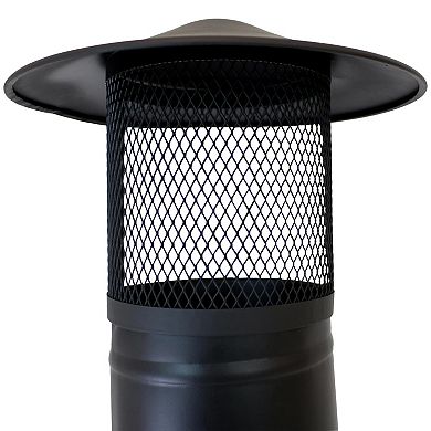 Sunnydaze Steel Wood Burning Chiminea with Rain Cap - Black - 66 in