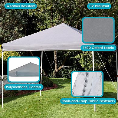 Sunnydaze 10 x 10 ft Standard 150D Oxford Fabric Pop-Up Canopy Shade - Gray