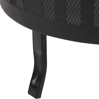 Sunnydaze 25 in Steel Wood-Burning Fire Pit with Mesh Stripe Cutouts