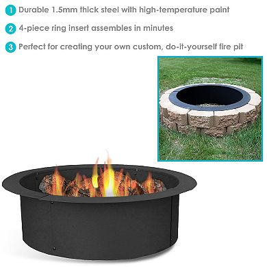 Sunnydaze Heavy-Duty Steel Above/In-Ground Fire Pit Ring Insert