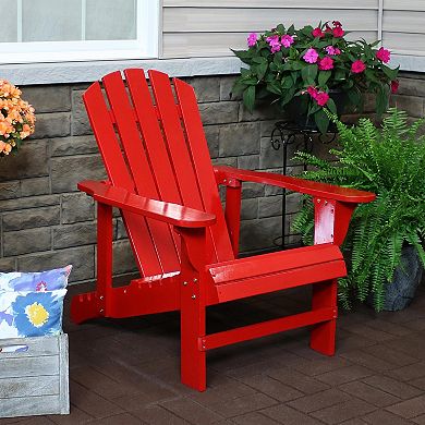Sunnydaze Wooden Adirondack Chair with Adjustable Backrest