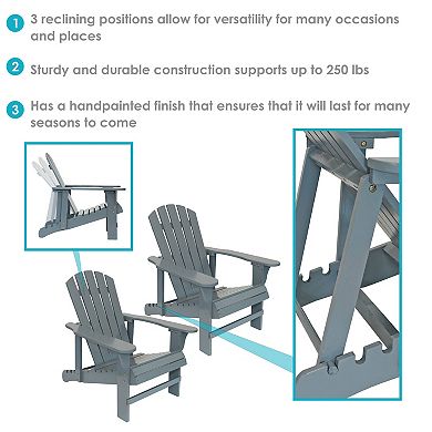 Sunnydaze Fir Wood Adirondack Chair with Adjustable Back