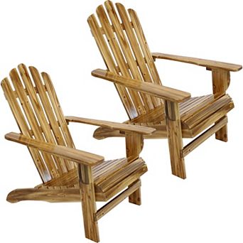 Sunnydaze Rustic Fir Wood Adirondack Chair - Charred Finish