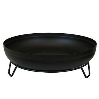 Sunnydaze 23 in Steel Wood-Burning Fire Pit Bowl with Stand - Black