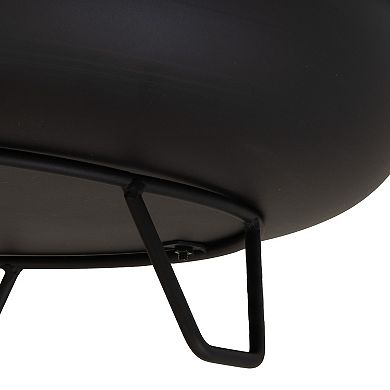 Sunnydaze 23 in Steel Wood-Burning Fire Pit Bowl with Stand - Black