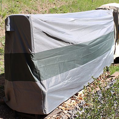 Sunnydaze 4 Ft Heavy-duty Polyester Firewood Log Rack Cover - Gray/green