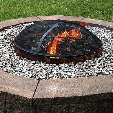 Sunnydaze Steel Round Fire Pit Spark Screen