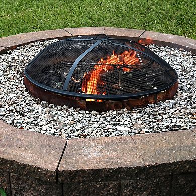 Sunnydaze 30 in Steel Round Fire Pit Spark Screen