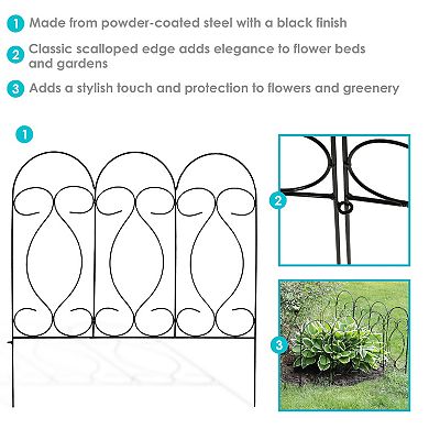 Sunnydaze Set of 5 Traditional Style Decorative Garden Border Fence Panels