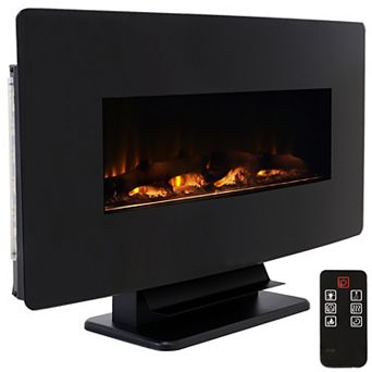 Sunnydaze Curved Face Wall or Freestanding Electric Fireplace