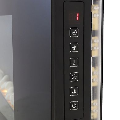 Sunnydaze Curved Face Wall or Freestanding Electric Fireplace