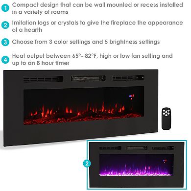 Sunnydaze 50 in Sophisticated Hearth Indoor Electric Fireplace
