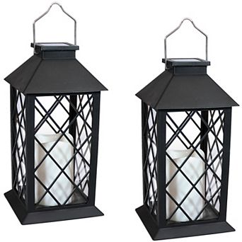 Sunnydaze Concord Outdoor Solar Candle Lantern - 11 in
