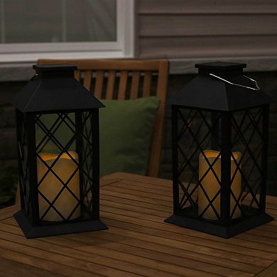 Sunnydaze Concord Outdoor Solar Candle Lantern - 11 in