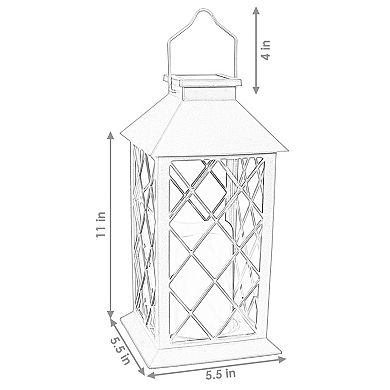 Sunnydaze Concord Outdoor Solar Candle Lantern - 11 in