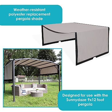 Sunnydaze Polyester 9' x 12' Retractable Pergola Canopy Shade