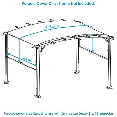 Sunnydaze Polyester 9' x 12' Retractable Pergola Canopy Shade