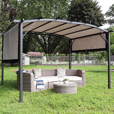 Sunnydaze Polyester 9' x 12' Retractable Pergola Canopy Shade