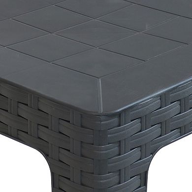 Sunnydaze Set of 2 Indoor/Outdoor Polypropylene 18" Square Patio Side Table