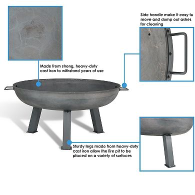 Sunnydaze 30" Cast Iron Wood-Burning Fire Pit Bowl