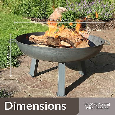 Sunnydaze 30" Cast Iron Wood-Burning Fire Pit Bowl