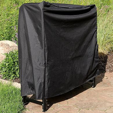 Sunnydaze 4 ft Heavy-Duty Polyester Firewood Log Rack Cover - Black