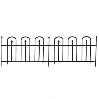 Sunnydaze 2 pc Strasbourg Steel Garden Border Fencing - 6 ft - Black
