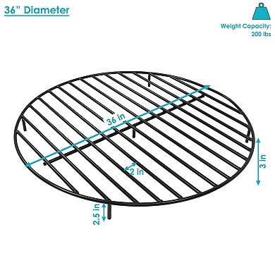 Sunnydaze Steel Round Outdoor Fire Pit Grate with Heat Resistance