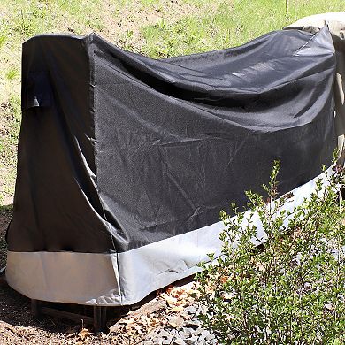 Sunnydaze 6 ft Heavy-Duty Polyester Firewood Log Rack Cover - Gray/Black