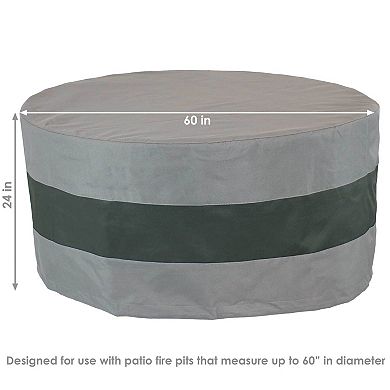 Sunnydaze 60 in 2-Tone Polyester Round Outdoor Fire Pit Cover - Gray/Green