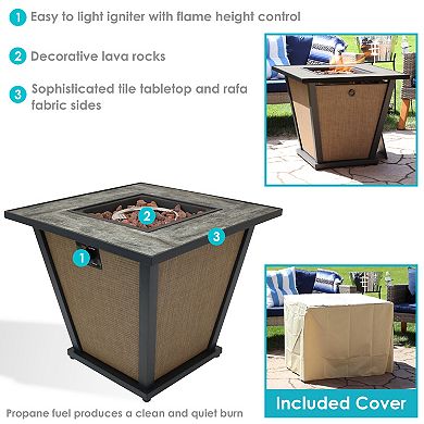 Sunnydaze 24 in Reykir Metal Smokeless Propane Gas Fire Pit Table