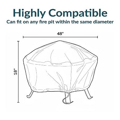 Sunnydaze 30 in Weather-Resistant PVC Round Fire Pit Cover