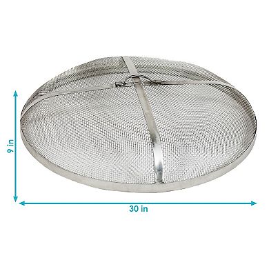 Sunnydaze 30 in Round Stainless Steel Fire Pit Spark Screen