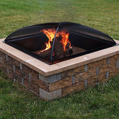 Sunnydaze 24 in Square Steel Mesh Fire Pit Spark Screen